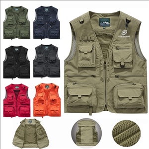 Summer New Men Tactical Hiking Fishing Vest Sleeveless Jacket Tool Vest